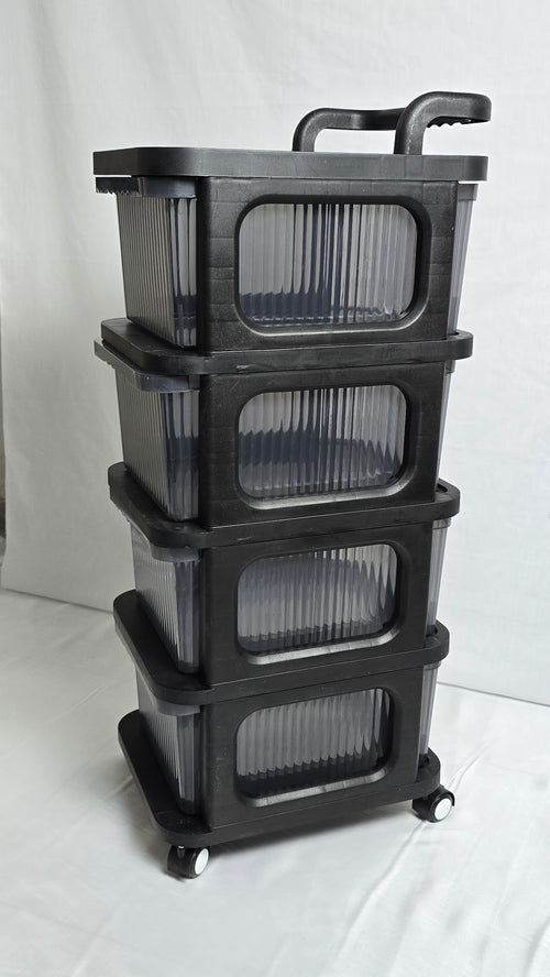 رفوف تخزين بعجلات متعددة الطوابق _ حل عملي لتوفير المساحة