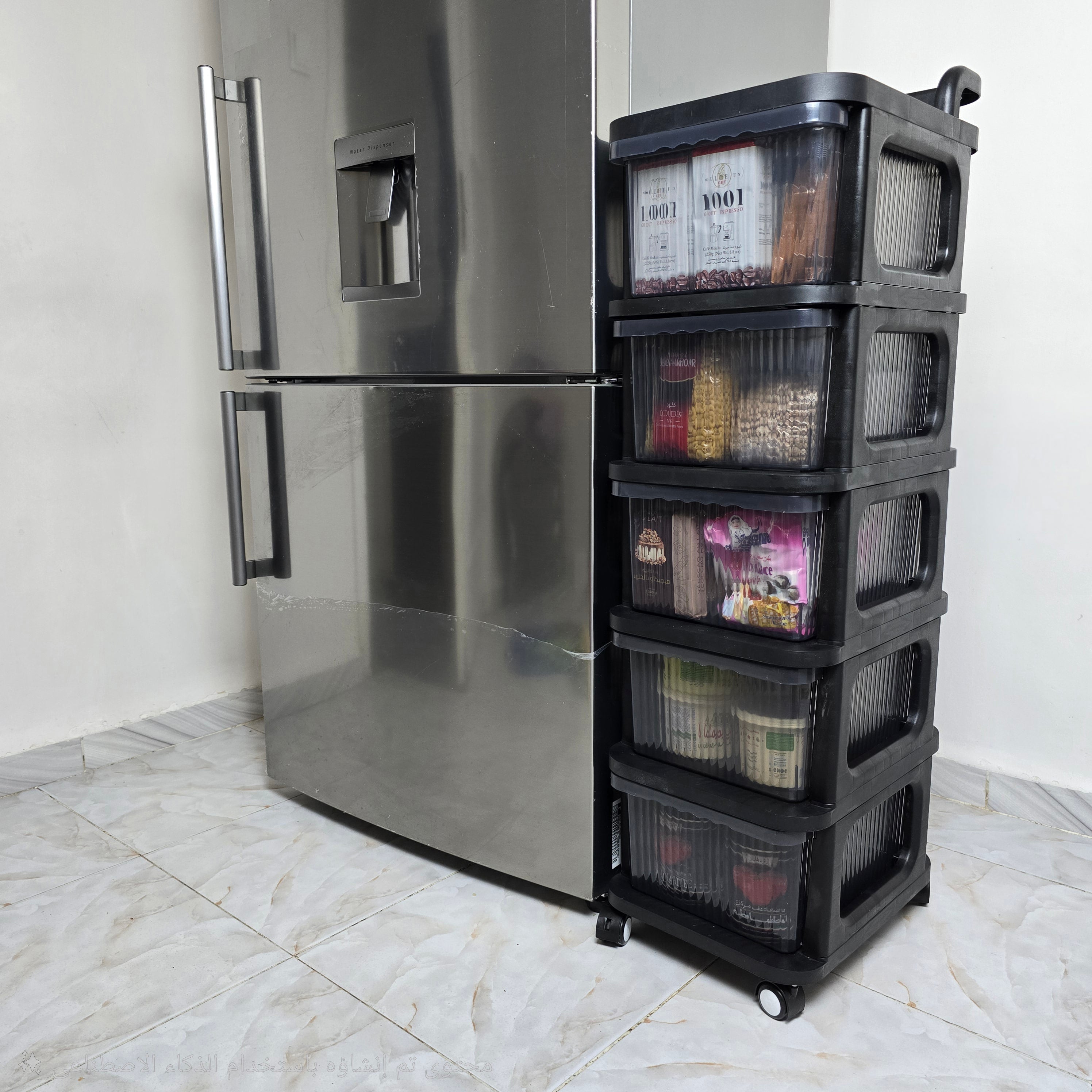 رفوف تخزين بعجلات متعددة الطوابق _ حل عملي لتوفير المساحة